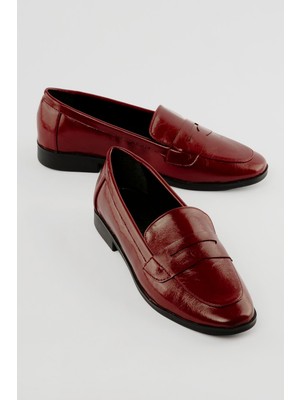 Mubiano Kadın Rugan Loafer Günlük Ayakkabı Thala Bordo