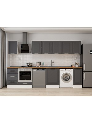 Alvinka 330X210 cm Mbr_c Mutfak Dolabı Antrasit - Mdf