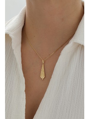 Yavuz Kuyumculuk 14 Ayar Altın Küp Zincir Tılsım Göz Piramit Kolye