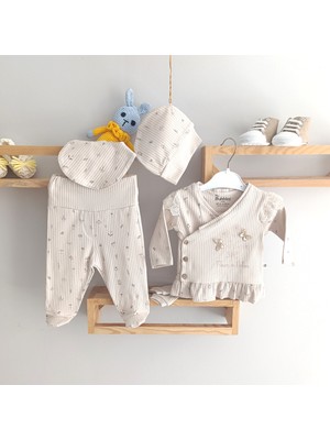 Bubbles Bubles Natural Kelebek Detay Pamuklu Fitilli 5 Li Hastane Çıkış Seti