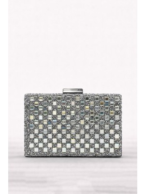 Queen Elizabeth Kadın Abiye Portföy Çanta  Gümüş Y0512