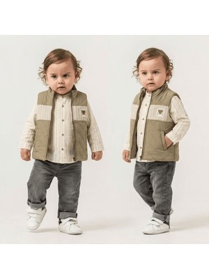 Babyrose Erkek Bebek Aylık Yelekli 3'lü Bayramlık Takım