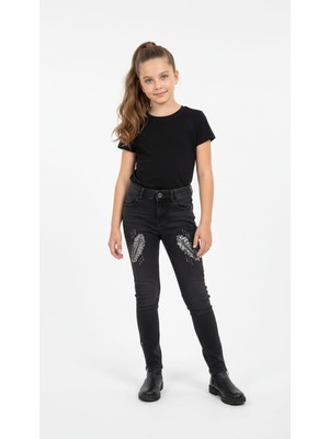 love Yaprak Taş Detaylı Dar Paça Pantolon