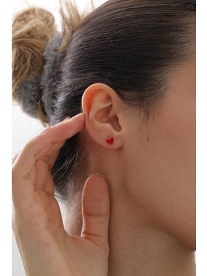 Yavuz Kuyumculuk 14 Ayar Altın Kalp Top Küpe