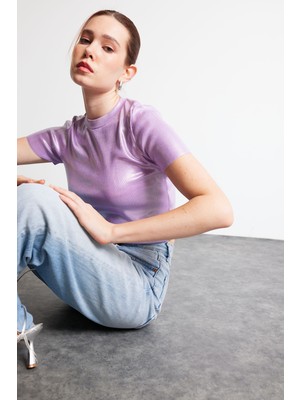 Avrile Metalik Triko T-Shırt