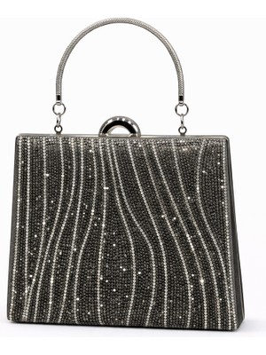 Louisiana Polo Vrl Kadın Abiye Portföy Çanta Taşlı  Platin 358