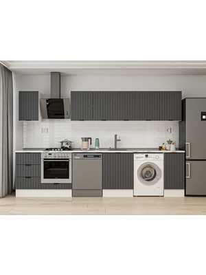 Alvinka 330X210 cm Mbr_b Mutfak Dolabı Antrasit - Mdf