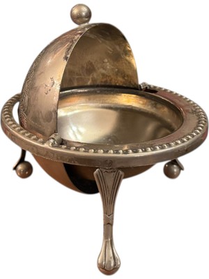 TT Gümüş Kaplama Ingiliz Havyarlık 12 cm Çapında 10 cm Boyunda