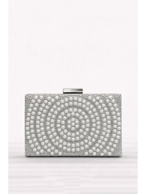 Queen Elizabeth Kadın Abiye Portföy Çanta  İnci 01 Y0831