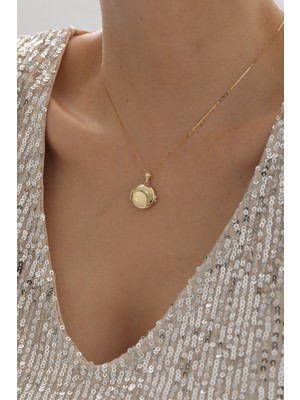 Yavuz Kuyumculuk 14 Ayar Altın Yuvarlak Kapaklı Anı Kolye