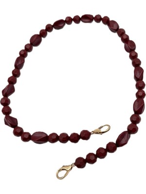 Angel Çanta Aksesuar Angel 60 cm Bordo Renk Çanta Aksesuar Kadın Kancalı Light Gold Metalli Sapı