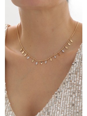 Yavuz Kuyumculuk 14 Ayar Altın Yarı Taşlı Pullu Kolye