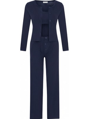 Aquella Betsy Lacivert 3 Lü Pijama Takımı