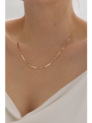 Yavuz Kuyumculuk 14 Ayar Altın Ataş Zincir Plaka Kolye