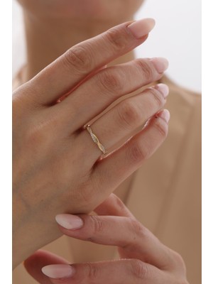 Yavuz Kuyumculuk 14 Ayar Altın Yarı Taşlı Burgu Yüzük