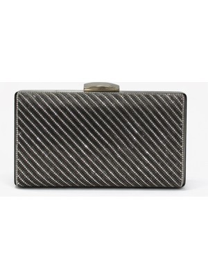 Louisiana Polo VRL Kadın Abiye Portföy Çanta Taşlı Platin 369