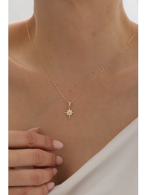 Yavuz Kuyumculuk 14 Ayar Altın Aynalı Zincir Kuzey Yıldızı Kolye