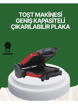 Adat 2000 Watt Teflon Tost Makinesi – Geniş Plaka, Ayarlanabilir Isı, Kolay Temizlik
