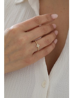 Yavuz Kuyumculuk 14 Ayar Altın Toplu Sedef Yonca Yüzük