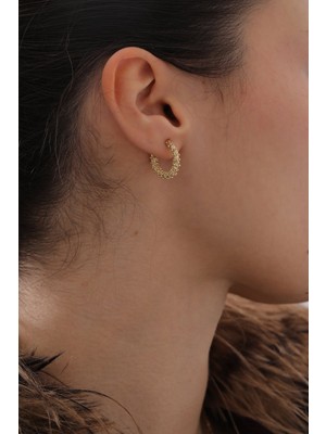 Yavuz Kuyumculuk 14 Ayar Altın Sarmaşık Halka Küpe