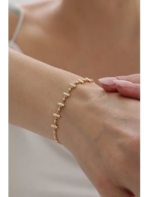 Yavuz Kuyumculuk 14 Ayar Altın Toplu Modern Çubuk Bileklik