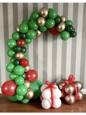İstoç Parti Yeni Yıl Balon Zincir Set Yılbaşı Noel Balon Zincir 100 Adet
