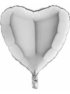 İstoç Parti Gümüş Kalp Folyo Balon  45 cm -  3 Adet