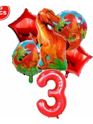 İstoç Parti Dinazor Konsept Balon Konsept Doğum Günü Seti Yaş 3