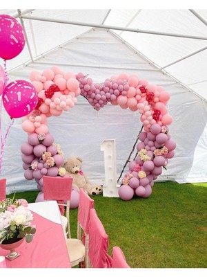 İstoç Parti Toz Pembe ve Makaron Pembe Balon Seti 50 Adet