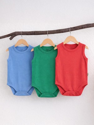 Civil Baby 3'lü Karışık Renk 3-36 Ay Çıtçıtlı Badi - Kırmızı 18-24 Ay