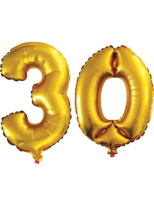 İstoç Parti 30 Yaş Sayı Folyo Balon Gold 40 Inç 100 cm