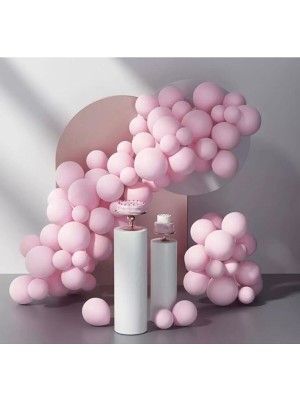 İstoç Parti Makaron Pastel Renk Pembe 75 Adet Balon ve Balon Zinciri