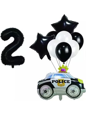 İstoç Parti Police ( Polis Arabası ) Folyo Balon Seti Yaş 2
