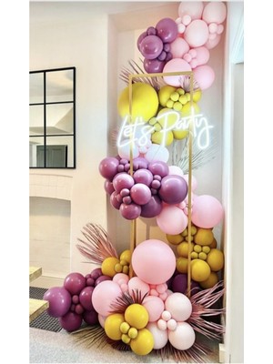 İstoç Parti Makaron Pembe-Yaban Çileği-Zerdeçal Balon Seti 100 Adet