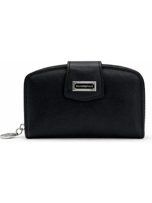 Louisiana Polo Silver Polo Kadın Cüzdan Siyah 874