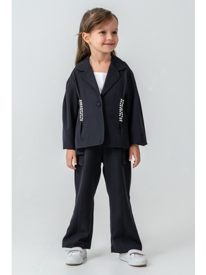 Kinderos Inci Taşlı Ceketli Kız Çocuk 3\'lü Takım - 26K 2240