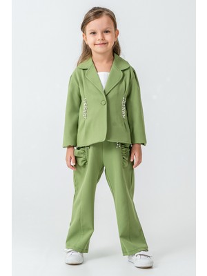 Kinderos Inci Taşlı Ceketli Kız Çocuk 3\'lü Takım - 26K 2240