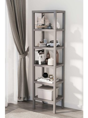 Mutfak Köşesi Shelf 6 Katlı Düzenleyici Plastik Raf Ünitesi Siyah, Kitaplık, Banyo, Mutfak Rafı