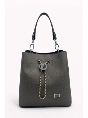 Louisiana Polo Silver Polo Çapraz Askılı Kadın Çanta Platin-Siyah  967