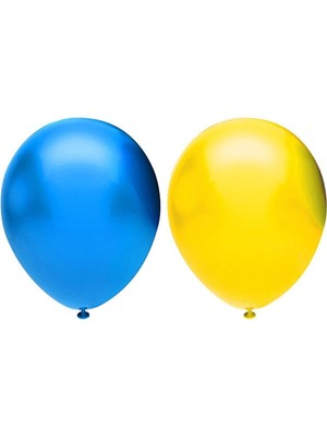 İstoç Parti Metalik Balon Seti 30 Adet ( Koyu Mavi, Sarı)