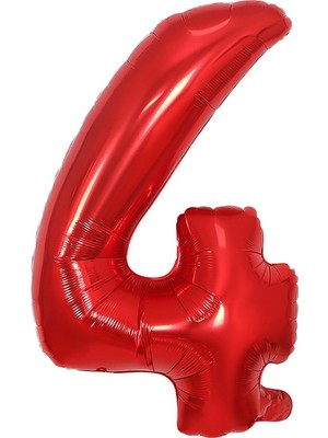 İstoç Parti Folyo Balon Kırmızı 4 Rakamı 40 Inç 100 cm