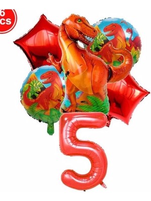 İstoç Parti Dinazor Konsept Balon Konsept Doğum Günü Seti Yaş 5
