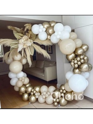 İstoç Parti Deniz Kumu Beyaz Krom Gold Balon Seti 50 Adet