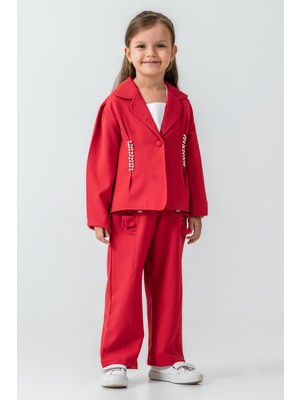 Kinderos Inci Taşlı Ceketli Kız Çocuk 3\'lü Takım - 26K 2240