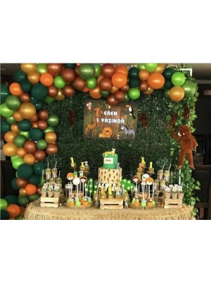 İstoç Parti Safari Konsept Balon ve Balon Zinciri