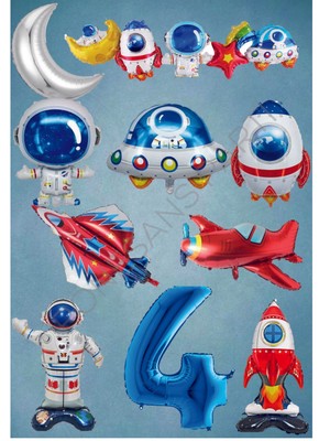 İstoç Parti Uzay Temalı Doğum Günü Parti Seti Yaş 4