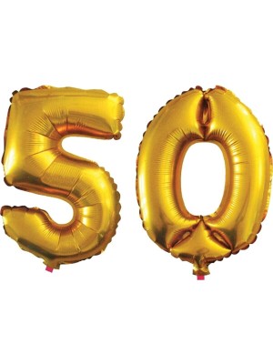 İstoç Parti 50 Yaş Sayı Folyo Balon Gold 40 Inç 100 cm