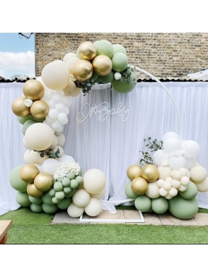 İstoç Parti Krom Gold Beyaz Sütlü Kahve Küf Yeşili Balon Seti 50 Adet