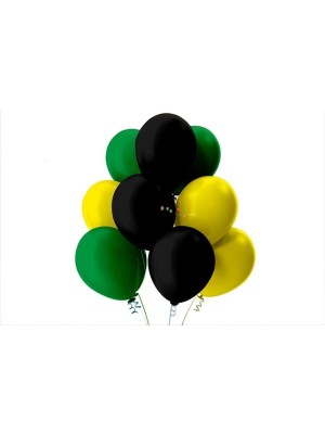 İstoç Parti Açık Yeşil-Sarı-Siyah Pastel Soft Balon 50 Adet