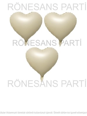 İstoç Parti Bej Kalp Folyo Balon 45 cm 3 Adet